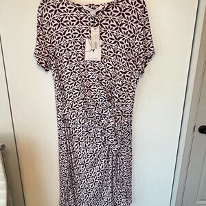 Diane Von Furstenberg DVF Short Sleeve Wrap Tie Dress; Size 14
